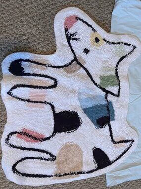 Jenny Faw Cat & Dog Bathroom Decor - Shower Hooks, Tissue Box Cover and Bathmat